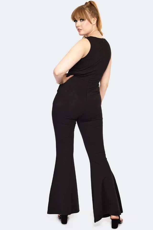 1960s Retro Vintage Style Flare Jumpsuit