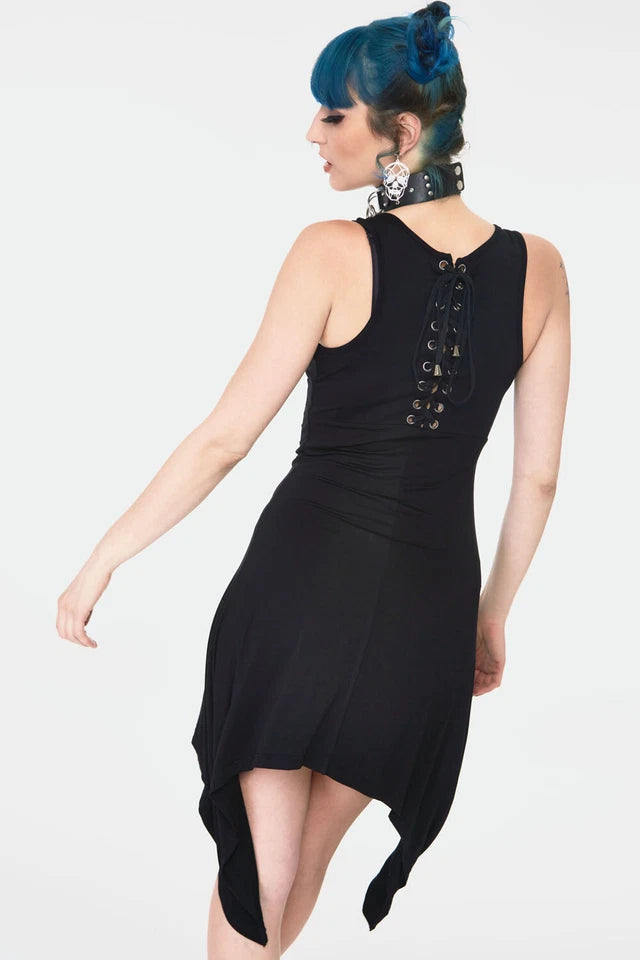 Alchemical recipe witchy dress with back ties Gothic Alternative Style