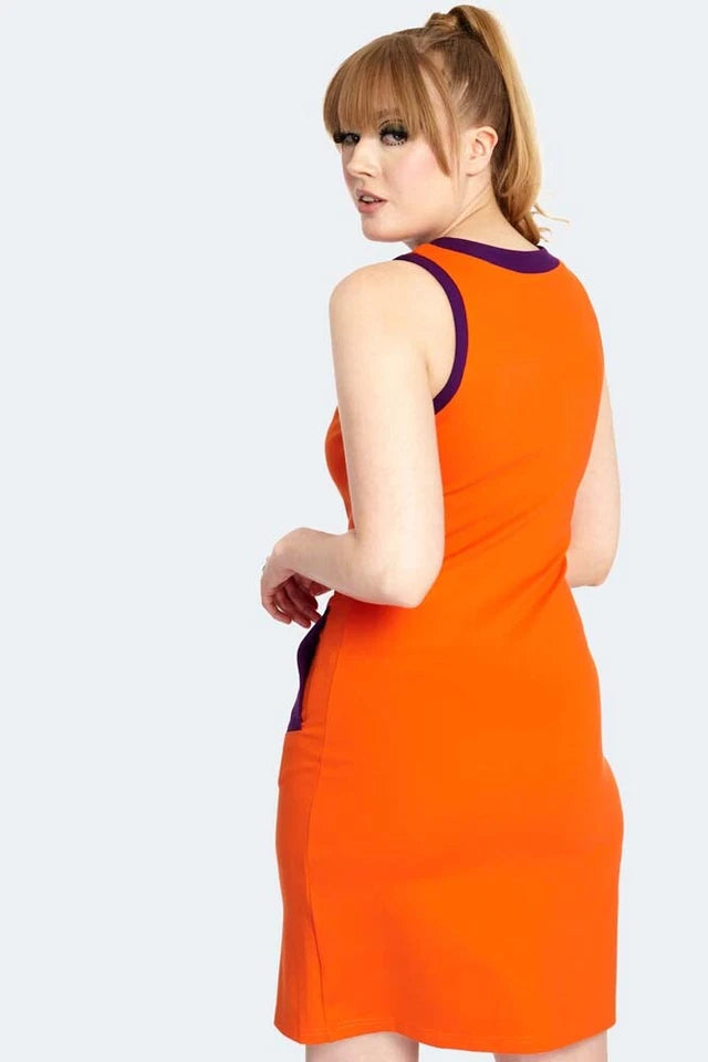 1960s Women Retro Vintage Style Contrast Racer Dress