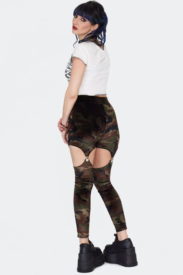 Fight Me Velvet Harness Gothic Alternative Style Leggings