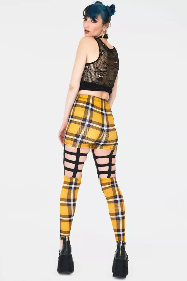 Gothic Plaid Cage Alternative Style Leggings