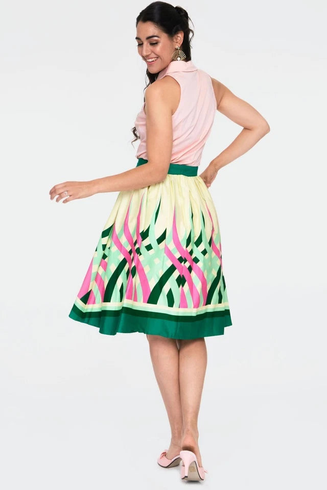 Watermelon Border Flare Retro Vintage Style Skirt