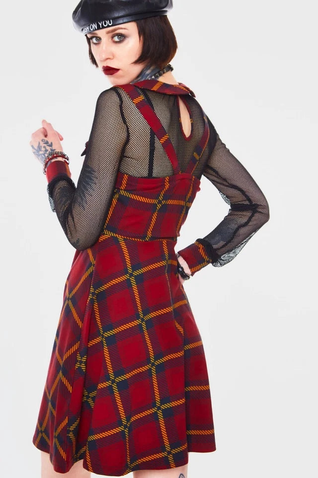 Gothic Passionate By Nature Plaid Overall Dress Alternative Style Fashion