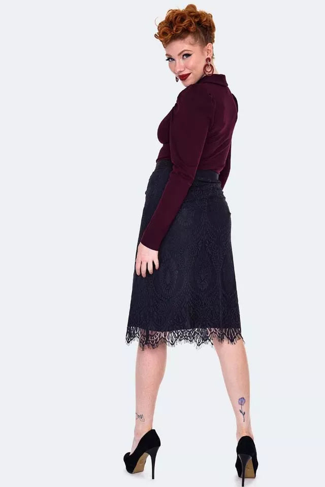 Lace Midi Retro Vintage Style Skirt