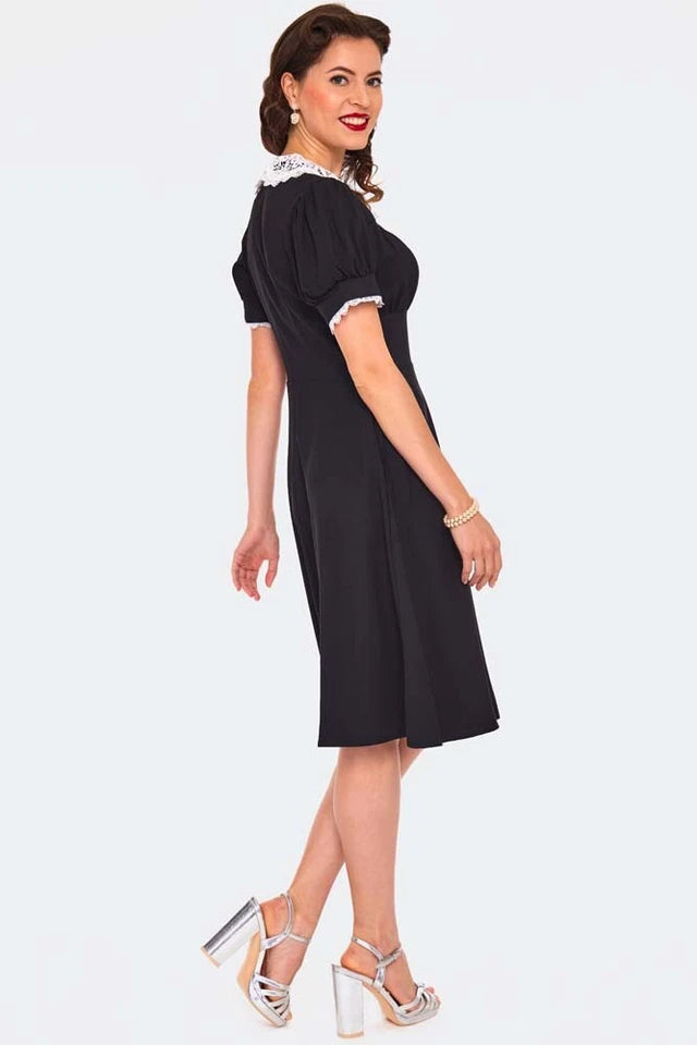 Lace Collar Retro Vintage Style Dress