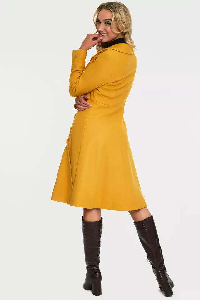 Retro A Line Lapel Coat Vintage Style Women Fashion