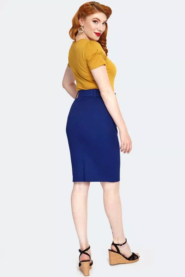 1950s Women Retro Belted Pencil Vintage Style Skirt