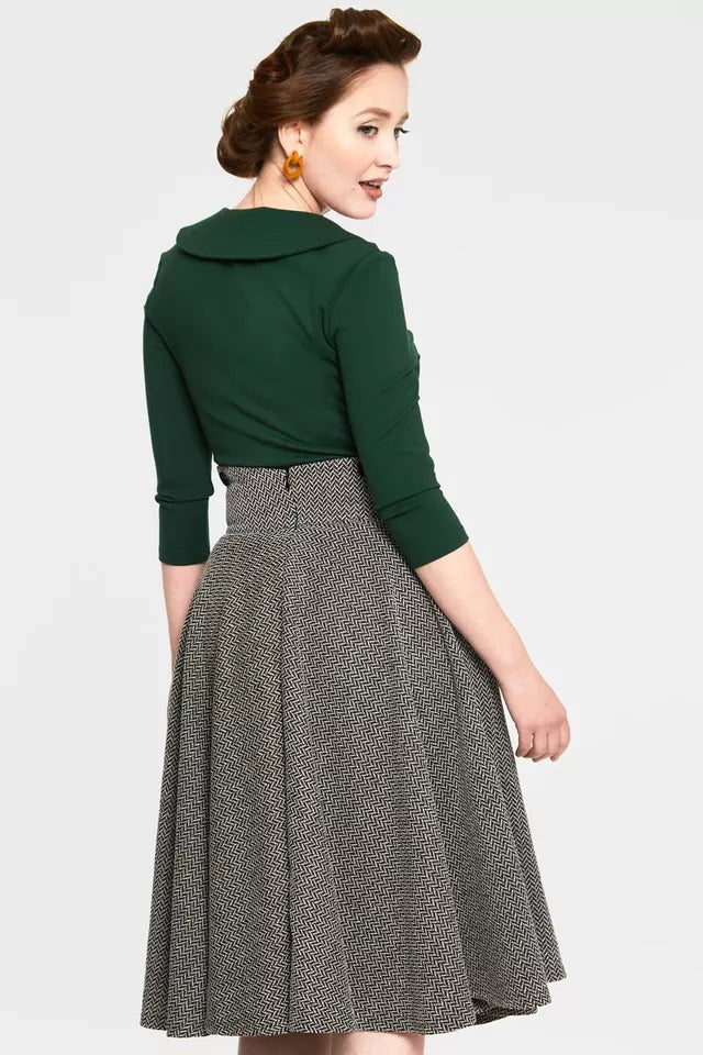 Retro Vintage Curve V-neck Button Style Top