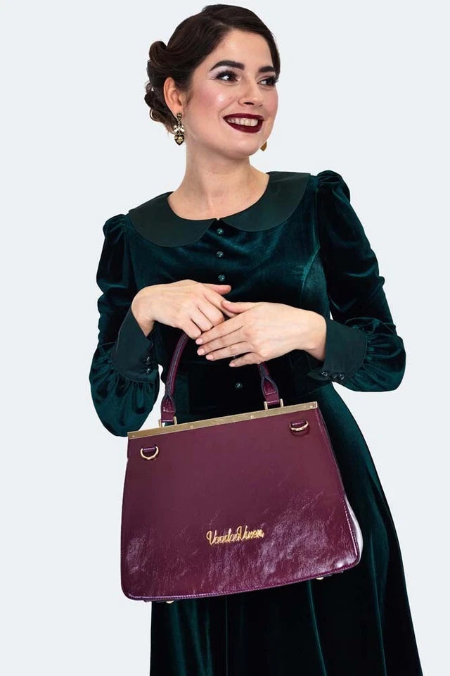 40s Retro Vintage Style Flap Tote Bag