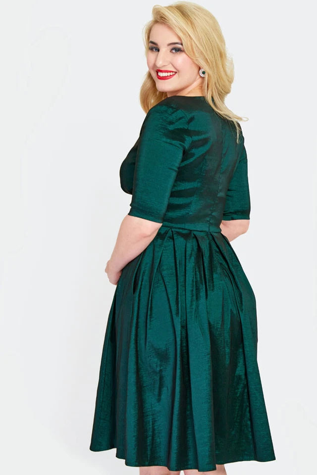 Sweetheart Neck Retro Vintage Style Flare Dress