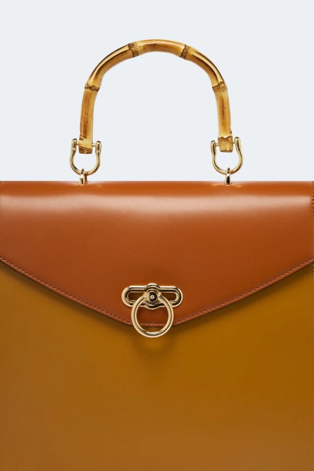 Retro Vintage Bamboo Handle Shoulder Style Bag