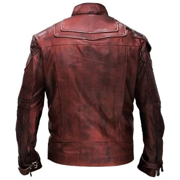 Guardians of the Galaxy 2 Star Lord Chris Pratt Maroon Real Leather Jacket