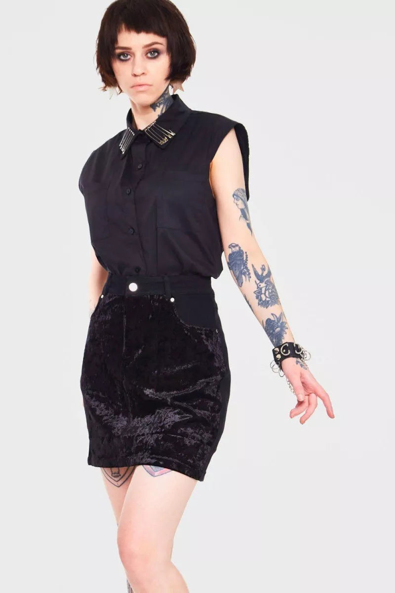 Gothic Pins and Needles Alternative Style Sleeveless Shirt