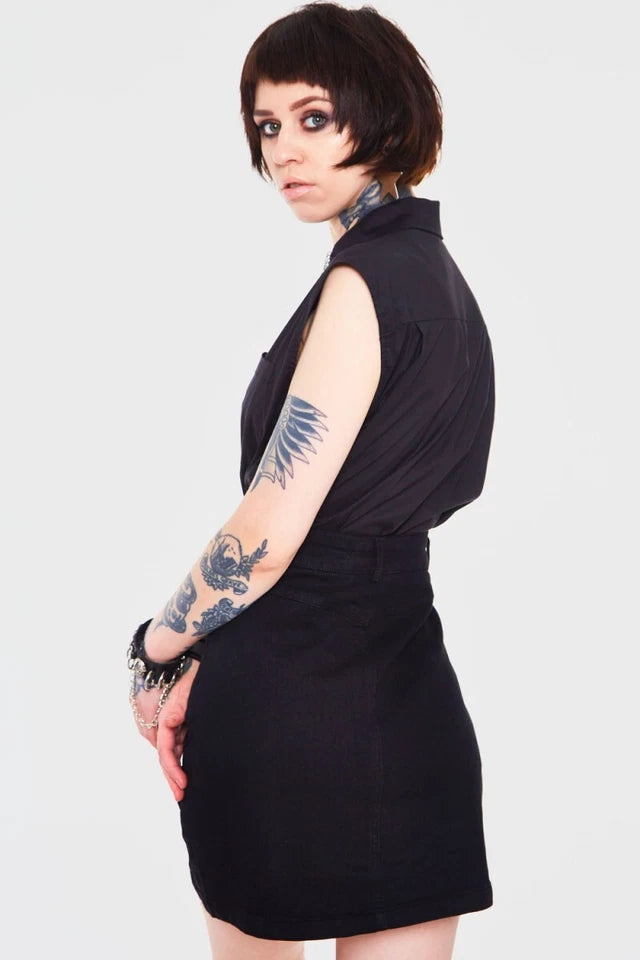 Gothic Pins and Needles Alternative Style Sleeveless Shirt