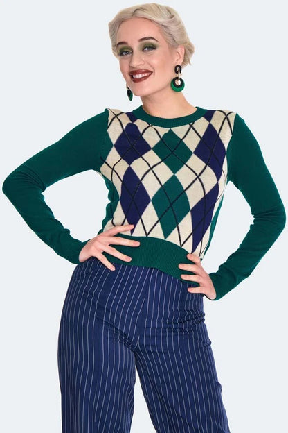 Argyle Retro Vintgae style Sweater