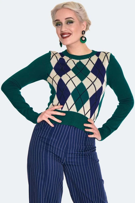 Argyle Retro Vintgae style Sweater