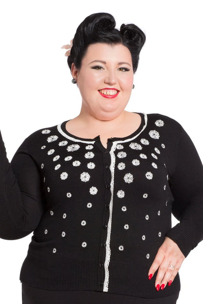 Women Retro Vixen Curve Leticia Rose Embroidery Cardigan Vintage Style Cardigan