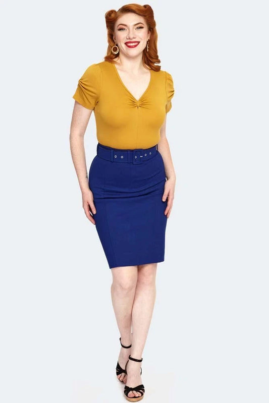 1950s Women Retro Belted Pencil Vintage Style Skirt