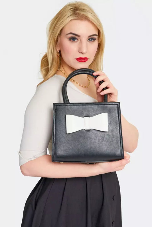 Ladies 60's Vintage Fashion Rockabilly RETRO Mini Bow Tote BAG Handbag Evening