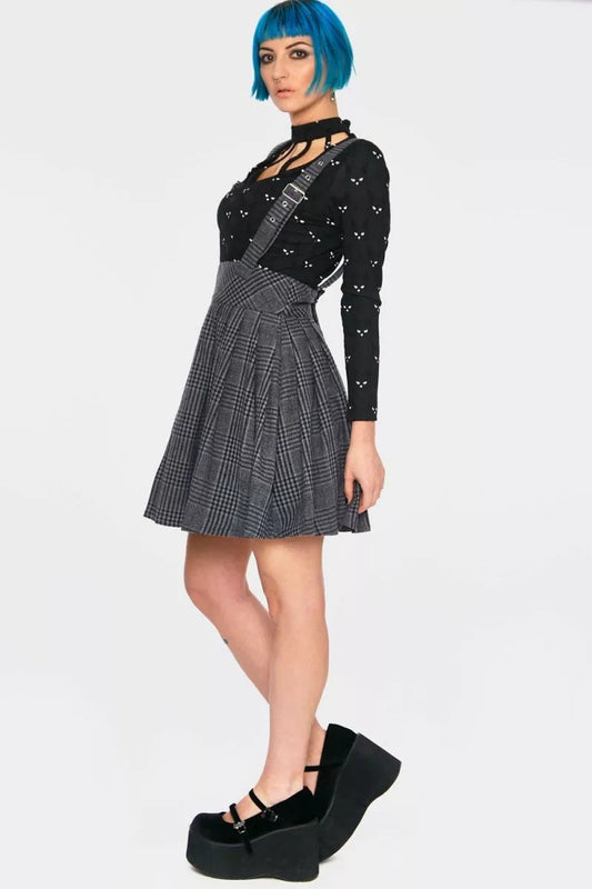 Grey Days High Waisted Gothic Punk Style Skirt