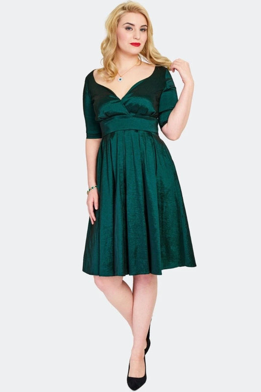Sweetheart Neck Retro Vintage Style Flare Dress