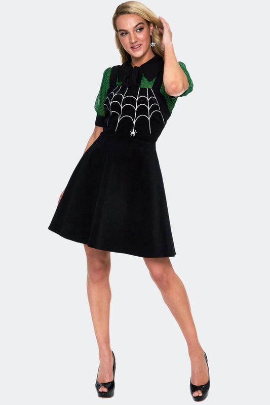 Women Retro SPIDER WEB FLARE Vintage Style DRESS