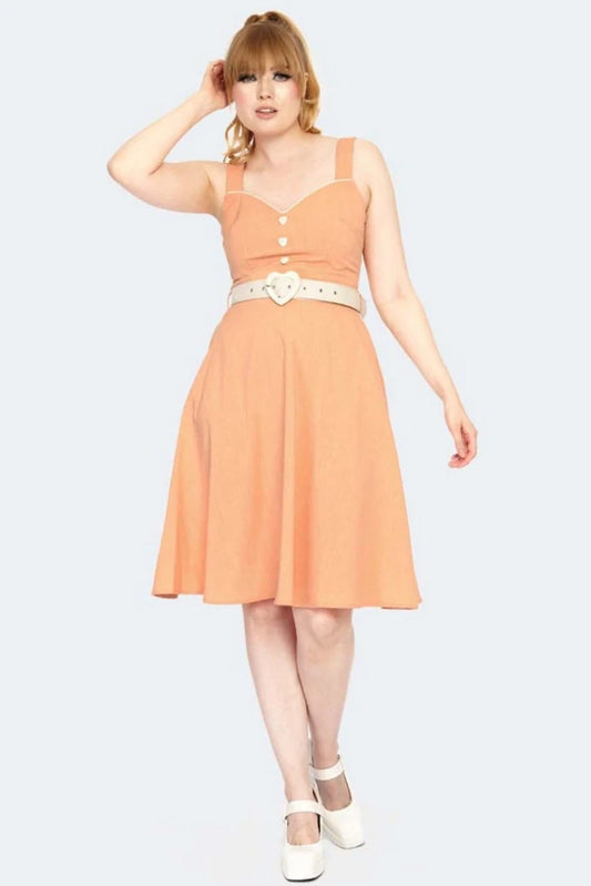 1950's Women Ladies Sleeveless Flared Swing Dress Retro Vintage Style Rockabilly