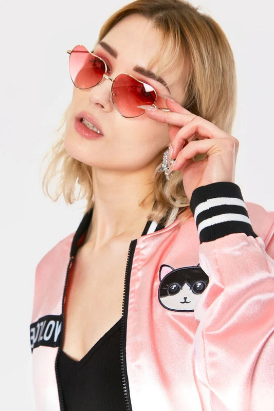 Gothic Punk Style Y2K Shades in Pink