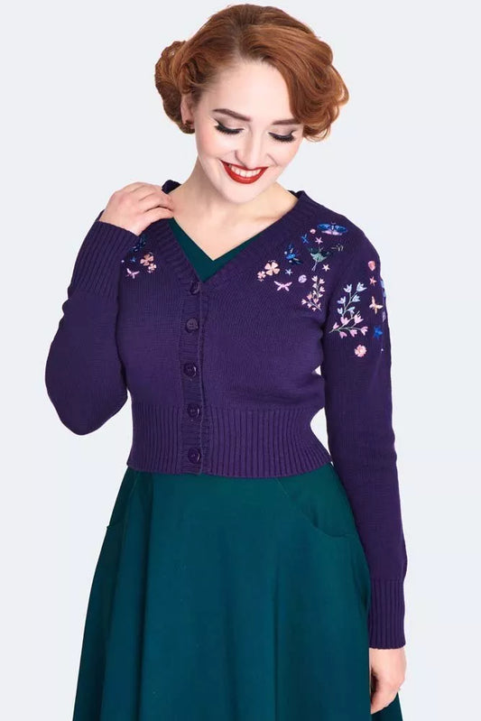 Floral and Butterfly Retro Vintage style Embroidered Cardigan