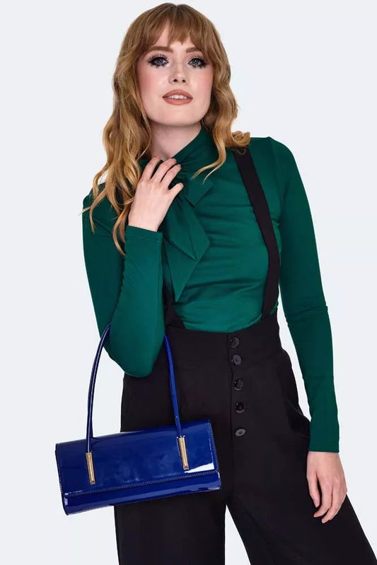 1960s Patent Shoulder Bag Vintage Inspired Ladies Fashion Stylish Bag