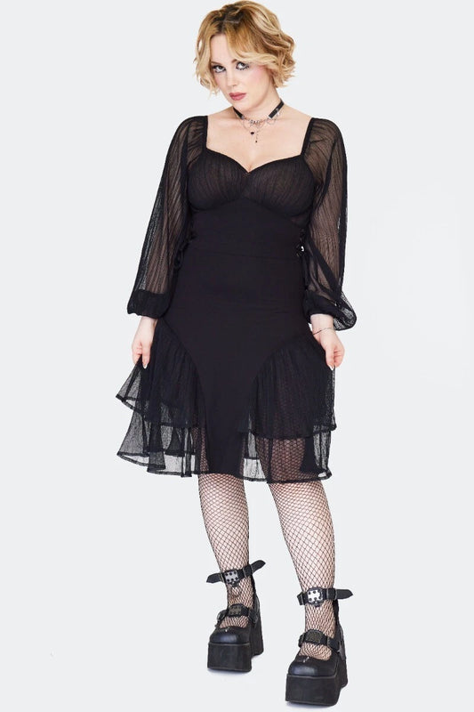 Gothic Punk Witch Lace Up Style Dress