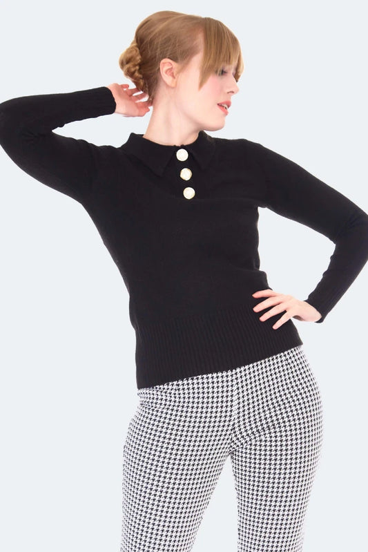 1960s Style Polo Collar Sweater Retro Vintage Style