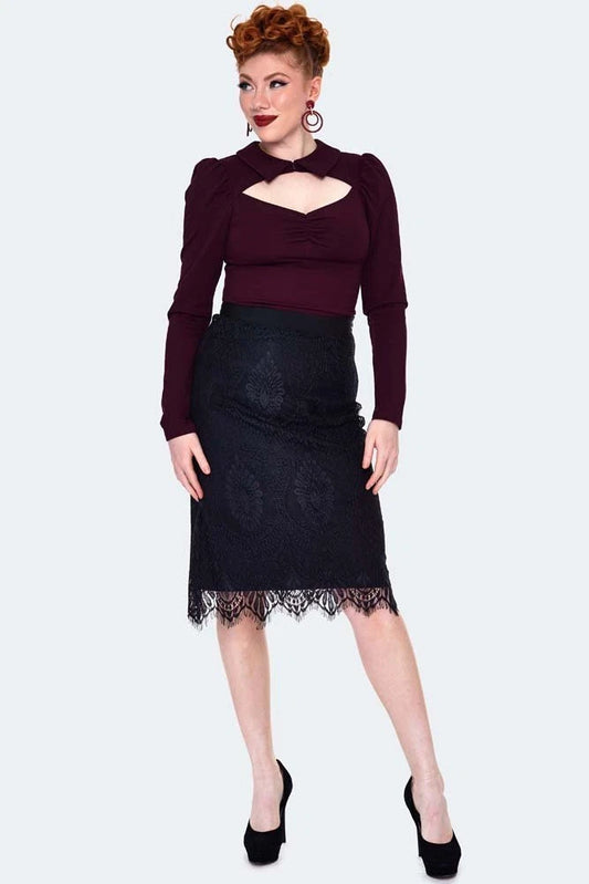 Lace Midi Retro Vintage Style Skirt
