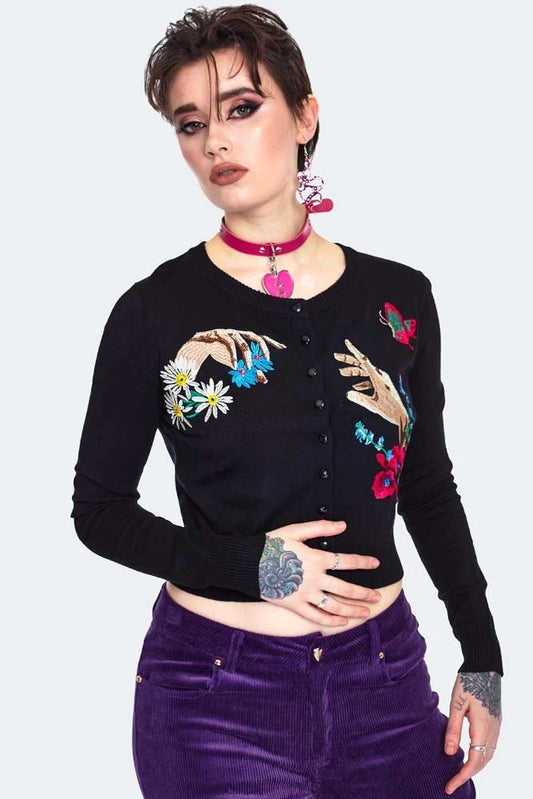 Gothic Night Meadow Embroidered Cardigan Alternative Fashion