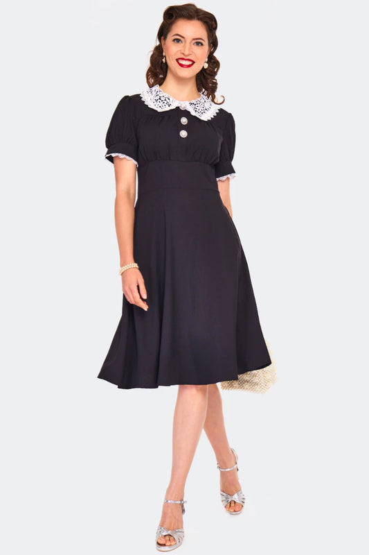 Lace Collar Retro Vintage Style Dress