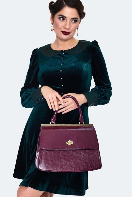 40s Retro Vintage Style Flap Tote Bag