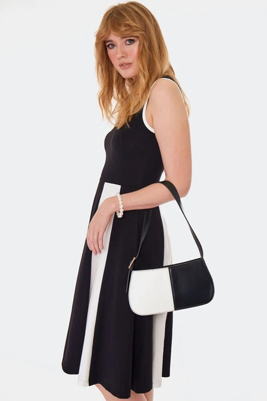 60s Retro Vintage Black And White Shoulder Style Bag