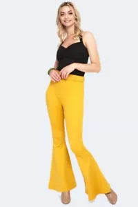 Vintage Style 60s Belted Retro Bengaline Flare Trousers