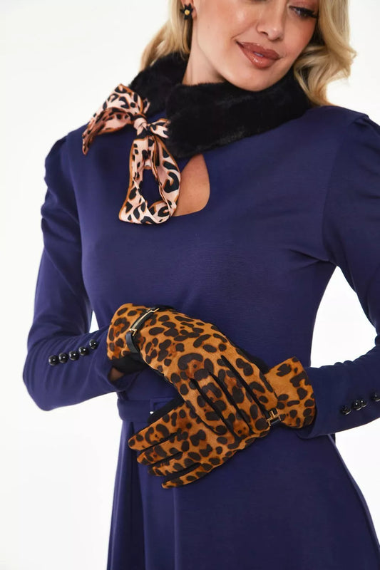 Gina Leopard Buckle Retro Vintage style Gloves