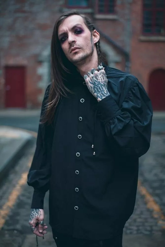 Gothic Shirt With Lace Collar and Cuffs Alternative Style