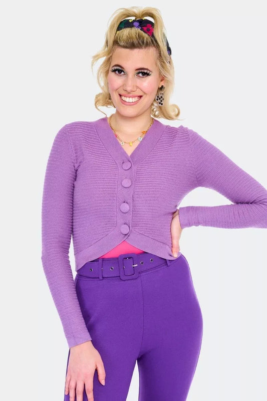 1960's inspired Bolero Cropped Textured Knit Ladies Cardigan Retro Vintage