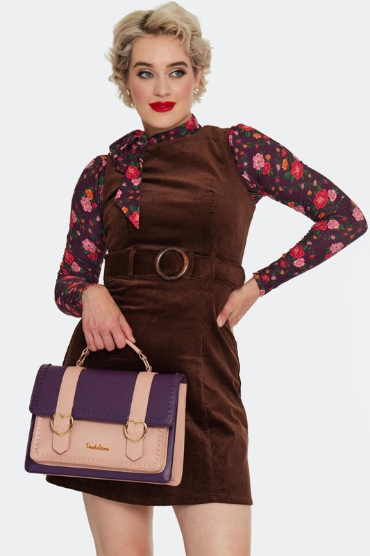60s Retro Vintage Style Heart Buckle Satchel Bag