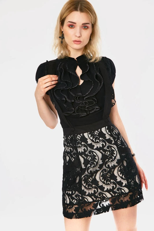 Frill Me Lace Suspender Gothic Punk Style Skirt