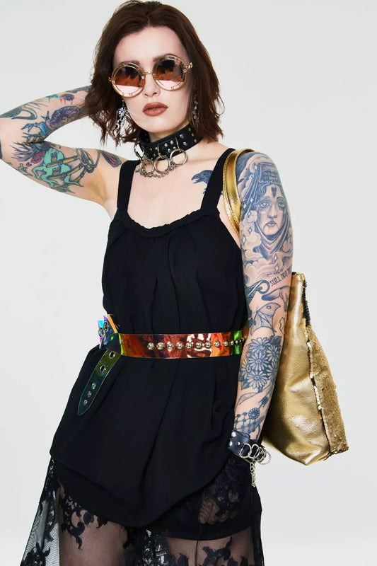 Alternative Crepe Gothic Fashion Top