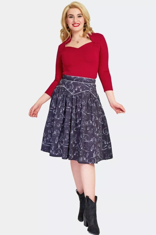 Western Style Flare Rerto Vintage Style Skirt