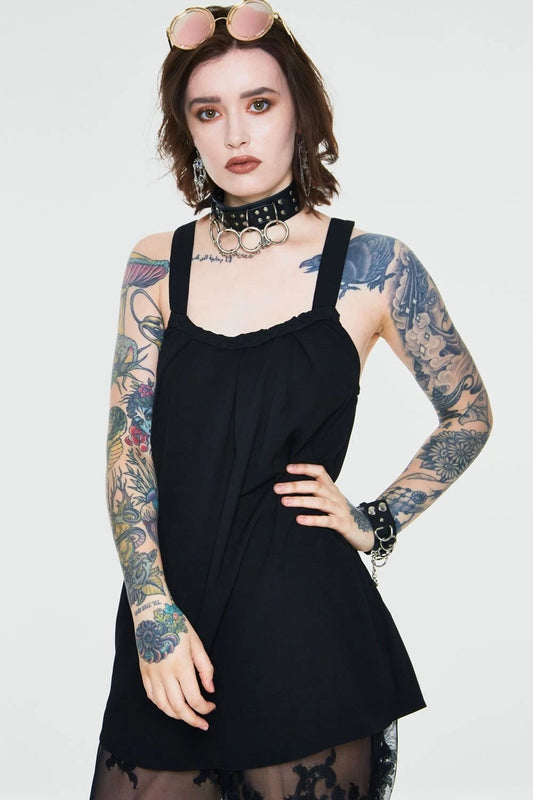 Gothic Crepe Alternative Style Fashion Top In Plus Size