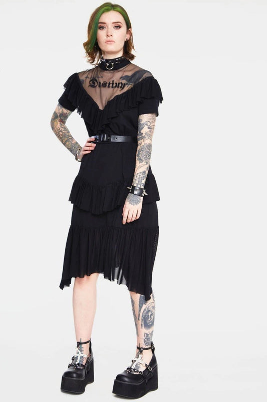 Meet Your Destiny Decadent Frill Gothic Alternative Style Dress
