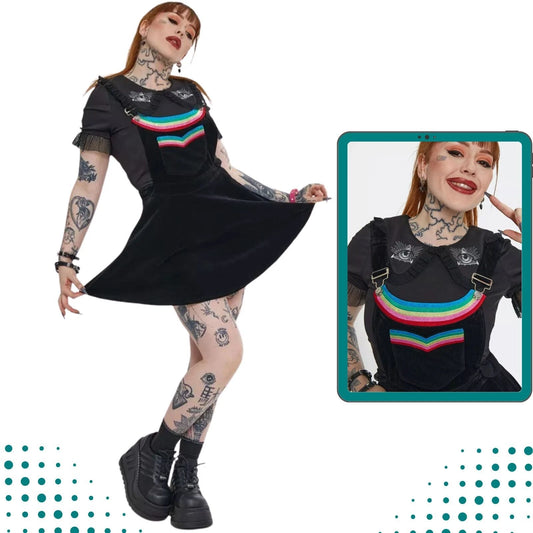 Double Rainbow Gothic Alternative Style Dress