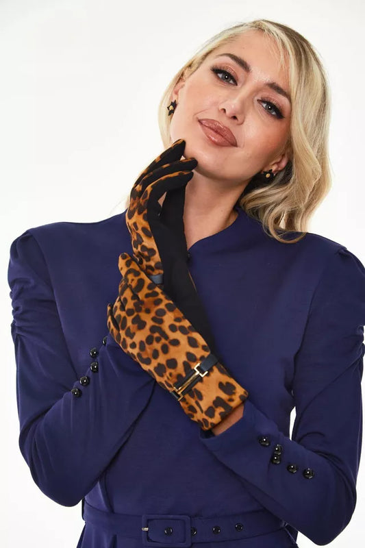 Gina Leopard Buckle Retro Vintage style Gloves