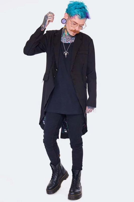 Gothic Raw Edge Blazer Style Coat Alternative Fashion Style Coat
